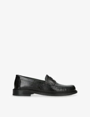 VINNY'S Yardee Moccasin Leather Loafers - EUR 43 / 9 UK MEN in BLACK – Mens | Loafers