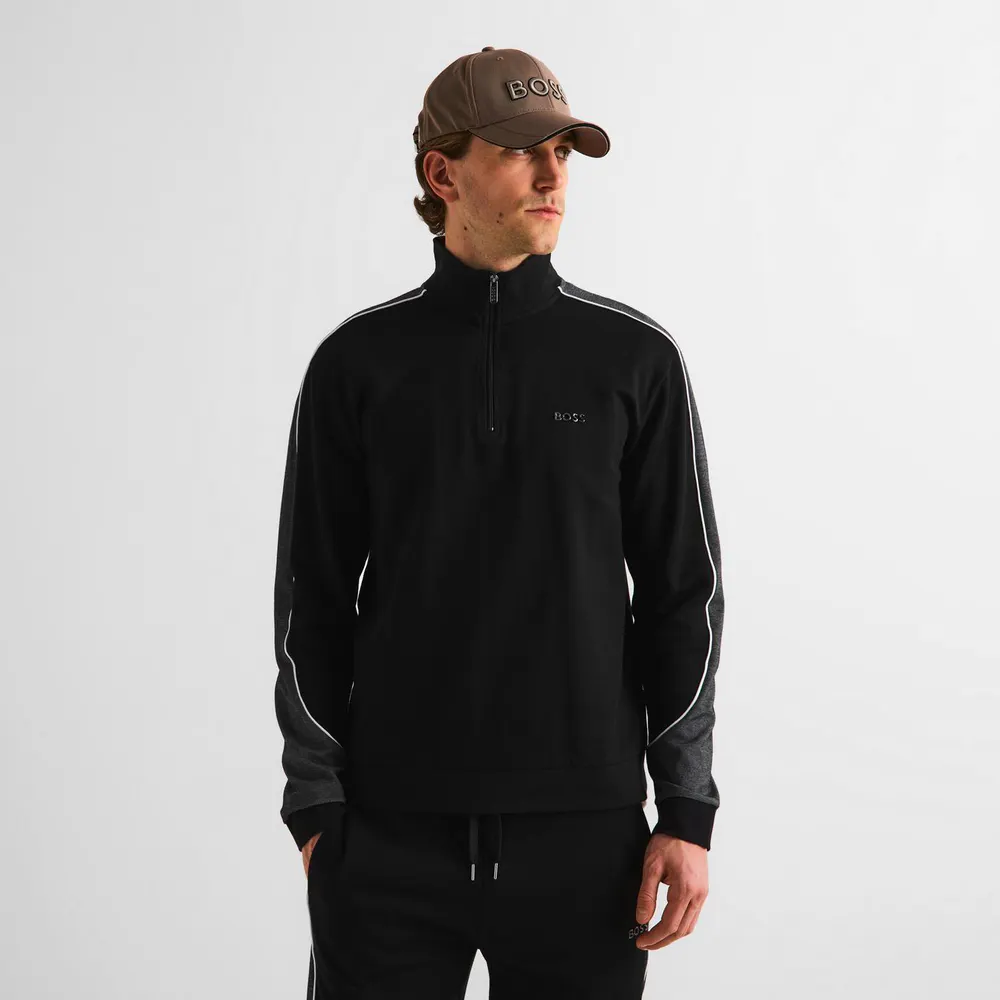 Boss Men's BW Tracksuit 1/4-Zip Cotton Fleece Top detail 3