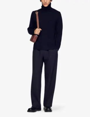 SANDRO Turtleneck knitted wool-blend jumper detail 2