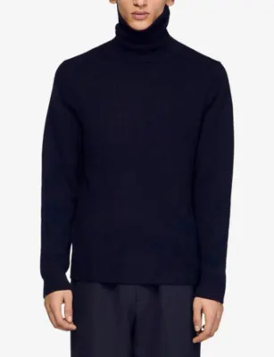 SANDRO Turtleneck knitted wool-blend jumper detail 3
