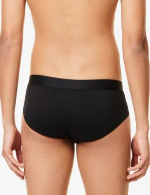 BOSS ONE x David Beckham Logo-Waistband Pack of Three Stretch-Cotton Hipster Briefs detail 3