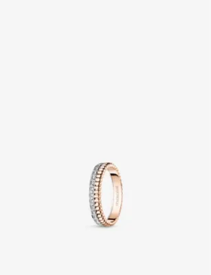 BOUCHERON Quatre Radiant Edition 18ct white, rose-gold and 0.23ct diamond wedding band - 54mm in PINK, additional product view 3