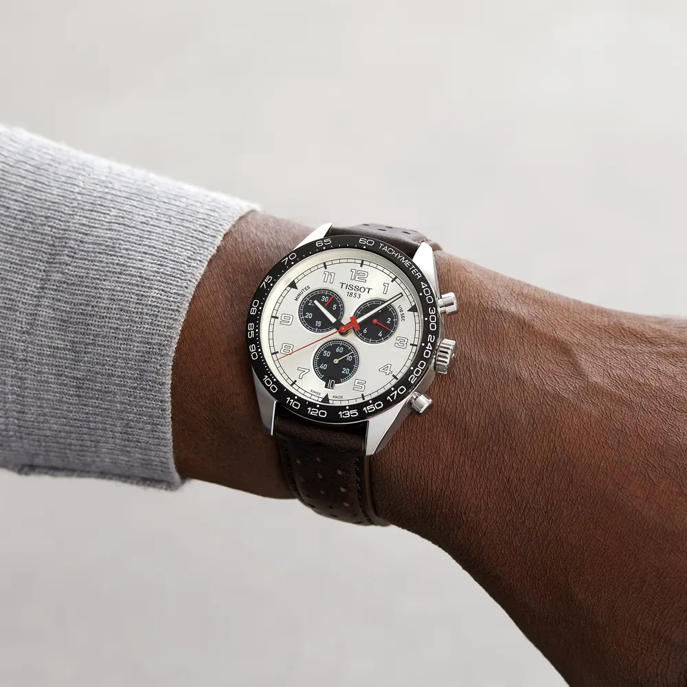 Tissot PRS 516 Chronograph 45mm Mens Watch Silver in Silver, additional product view 3