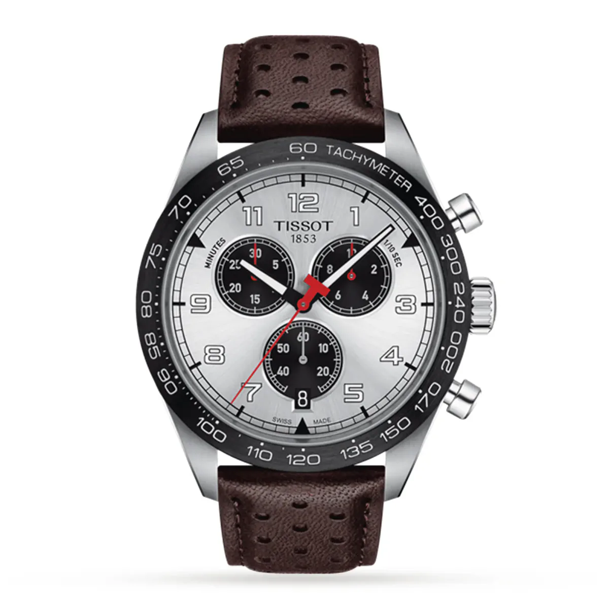 Tissot PRS 516 Chronograph 45mm Mens Watch Silver