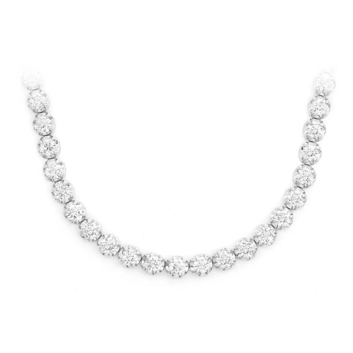 For Him Crown Diamond Tennis Necklace in 12pt / White Gold / 20" – Necklace