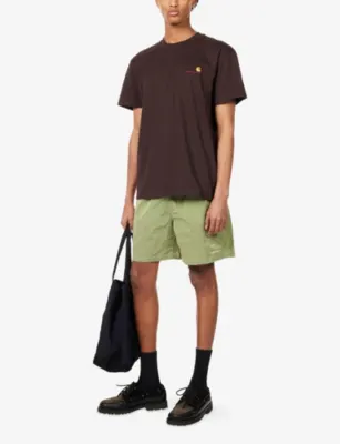 CARHARTT WIP Canby Swim Shorts in Gentle Green / White, additional product view 2