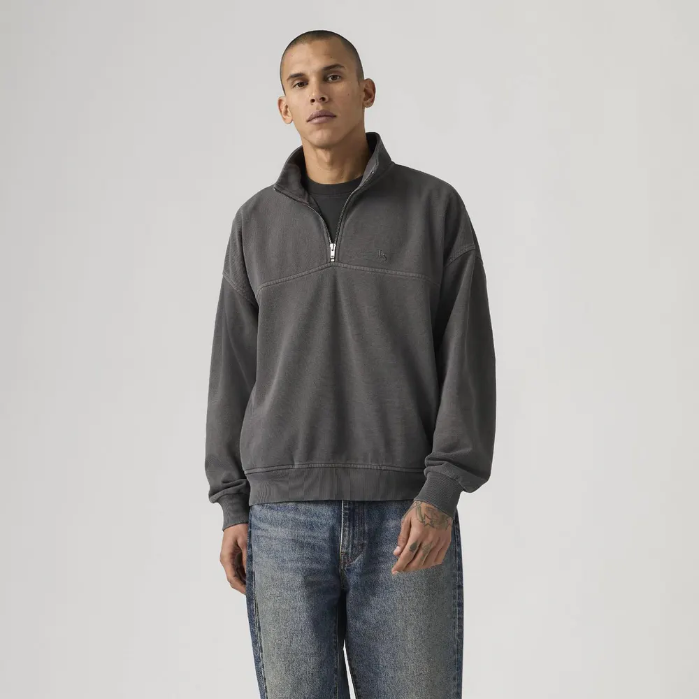Levis Men's Marina Cotton 1/4-Zip Oversized Fit Fleece Top detail 2