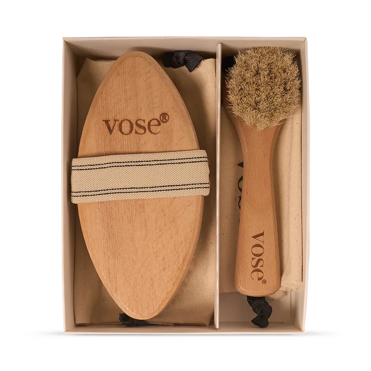 Vose 100% Horse Hair Face & Body Dry Brush Set detail 2
