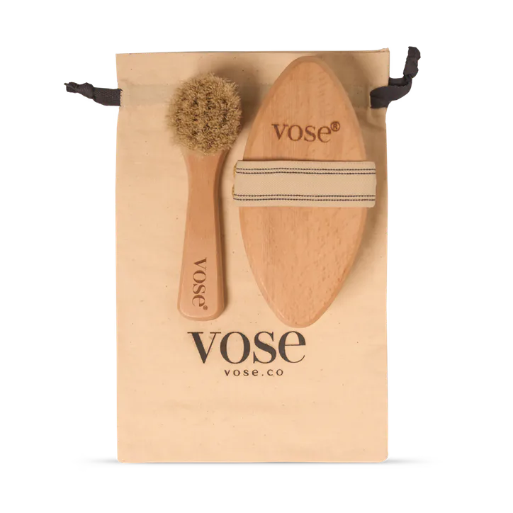 Vose 100% Horse Hair Face & Body Dry Brush Set detail 3