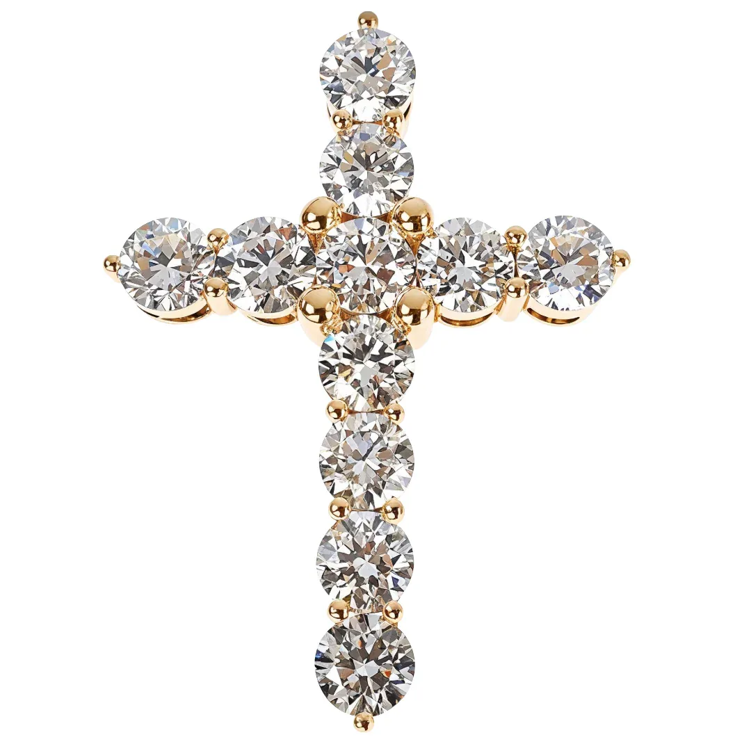 RINA - For Him CUSTOM Big Ben 50 Pointer Gia Certificated Diamond Cross Pendant 68036 in Rose Gold – Pendant