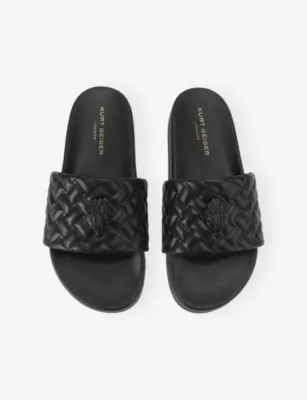 KG KURT GEIGER Meena Eagle Faux-Leather Slides - EUR 41 / 7 UK MEN in BLACK, additional product view 2