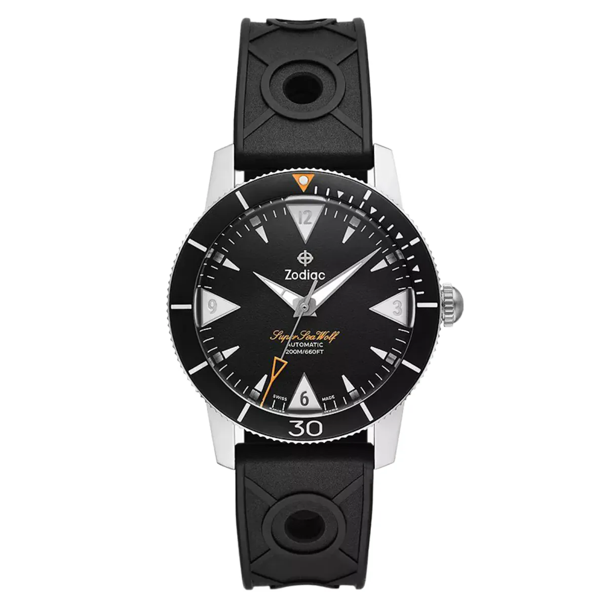 Zodiac Super Sea Wolf Skin Diver Automatic Rubber Strap Watch