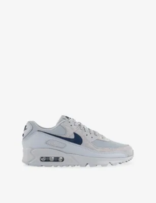 For Him Air Max 90 Leather and Mesh Trainers - 3 in WOLF GREY MIDNIGHT NAVY – Mens | Trainers | Lace up trainers