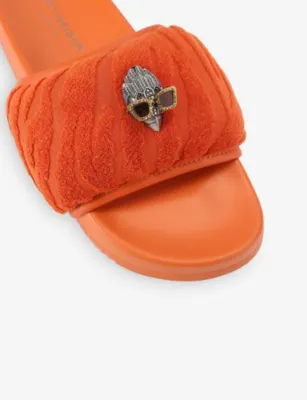 KURT GEIGER LONDON Eagle Puff Fabric Slides - EUR 45 / 11 UK MEN in ORANGE, additional product view 3