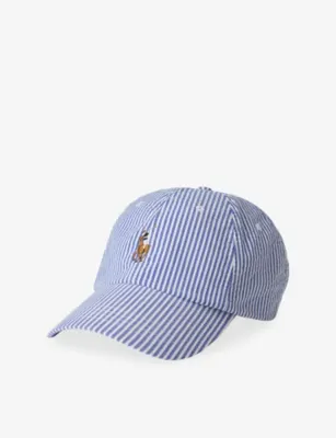 POLO RALPH LAUREN Striped Brand-Embroidered Cotton-Blend Cap