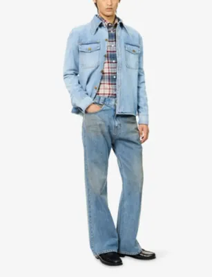 WILLY CHAVARRIA Relaxed-Fit Flared Cotton Denim Jeans detail 2