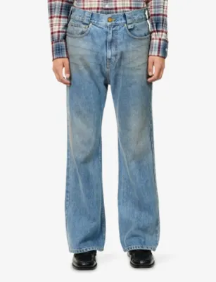 WILLY CHAVARRIA Relaxed-Fit Flared Cotton Denim Jeans detail 3