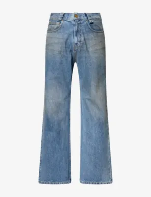 WILLY CHAVARRIA Relaxed-Fit Flared Cotton Denim Jeans