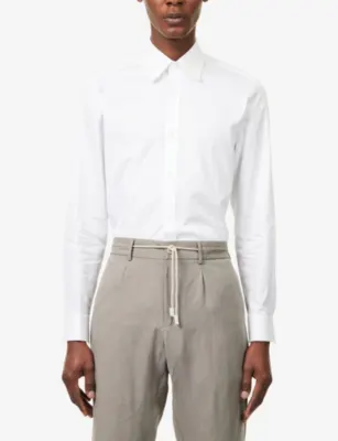 DUNHILL Giza Long-Sleeve Cotton Shirt - 15.75 detail 3