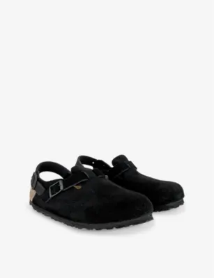 BIRKENSTOCK Tokio Sling-Back Suede Clogs - EUR 44.5 / 10.5 UK MEN in BLACK, additional product view 3