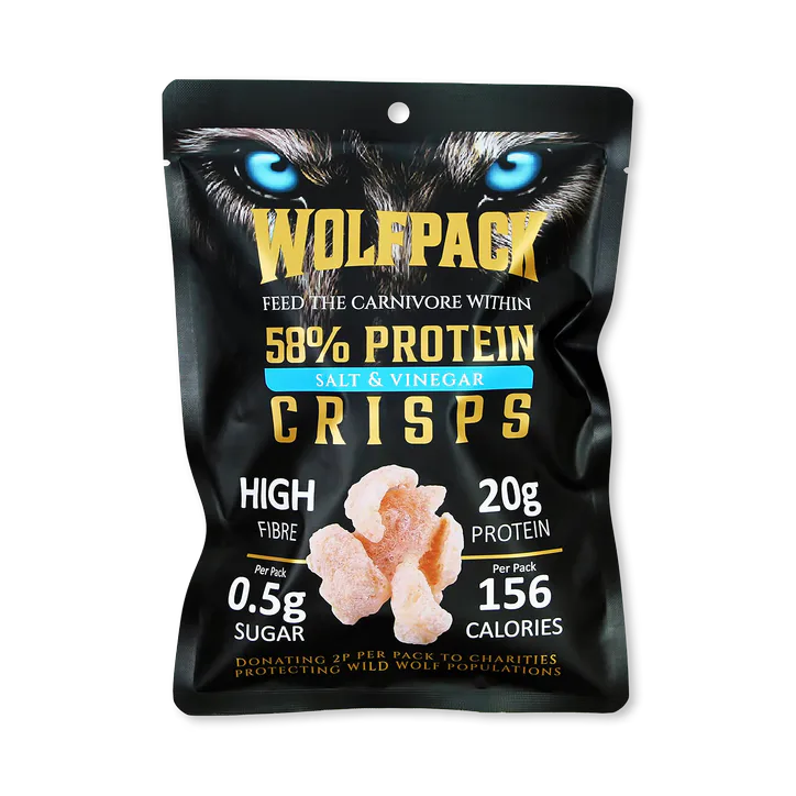 Wolfpack Protein Crisps 12 x 35g Salt and Vinegar