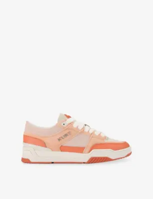 KURT GEIGER LONDON Hatton Leather and Suede Trainers - EUR 45 / 11 UK MEN in PEACH – Mens | Trainers | Lace up trainers
