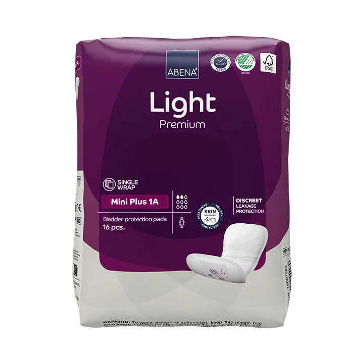 Abena Light Mini Plus 1A, 200ml Absorbency, 16 Incontinence Pads – Beauty > Washing & Bathing > Incontinence Support