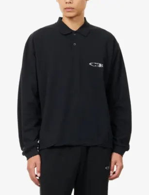 COLE BUXTON Surf Long-Sleeve Cotton Polo Shirt detail 3