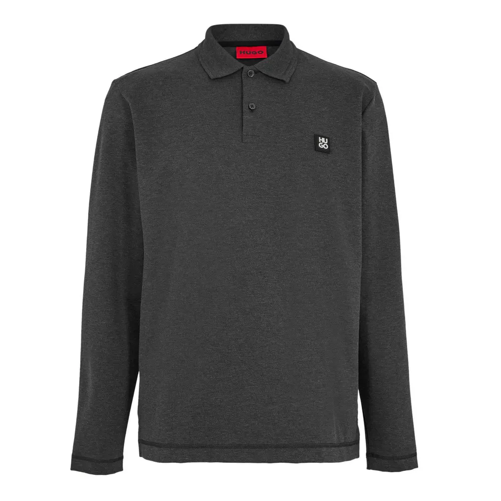Hugo Men's Dinote Red Long Sleeve Polo Shirt