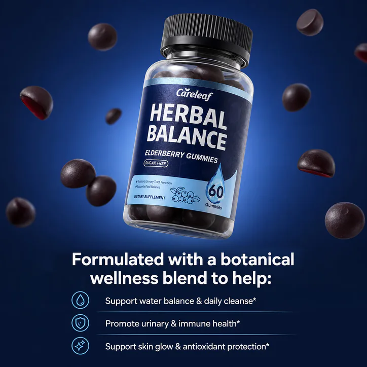 careleaf Herbal Balance Elderberry Gummies Cranberry Flavor 2 x 60 Gummies, additional product view 3