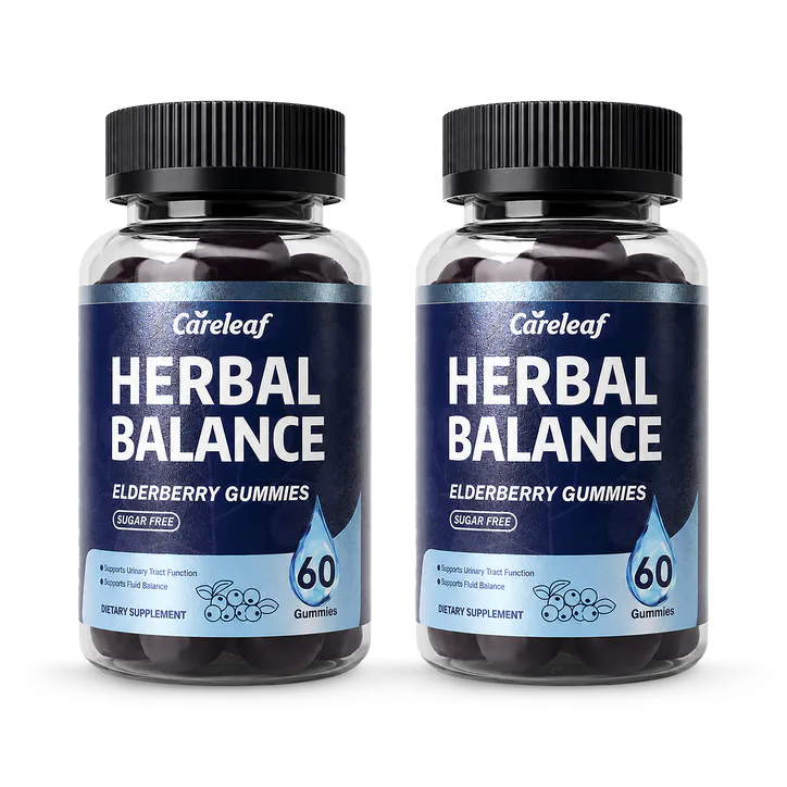 careleaf Herbal Balance Elderberry Gummies Cranberry Flavor 2 x 60 Gummies
