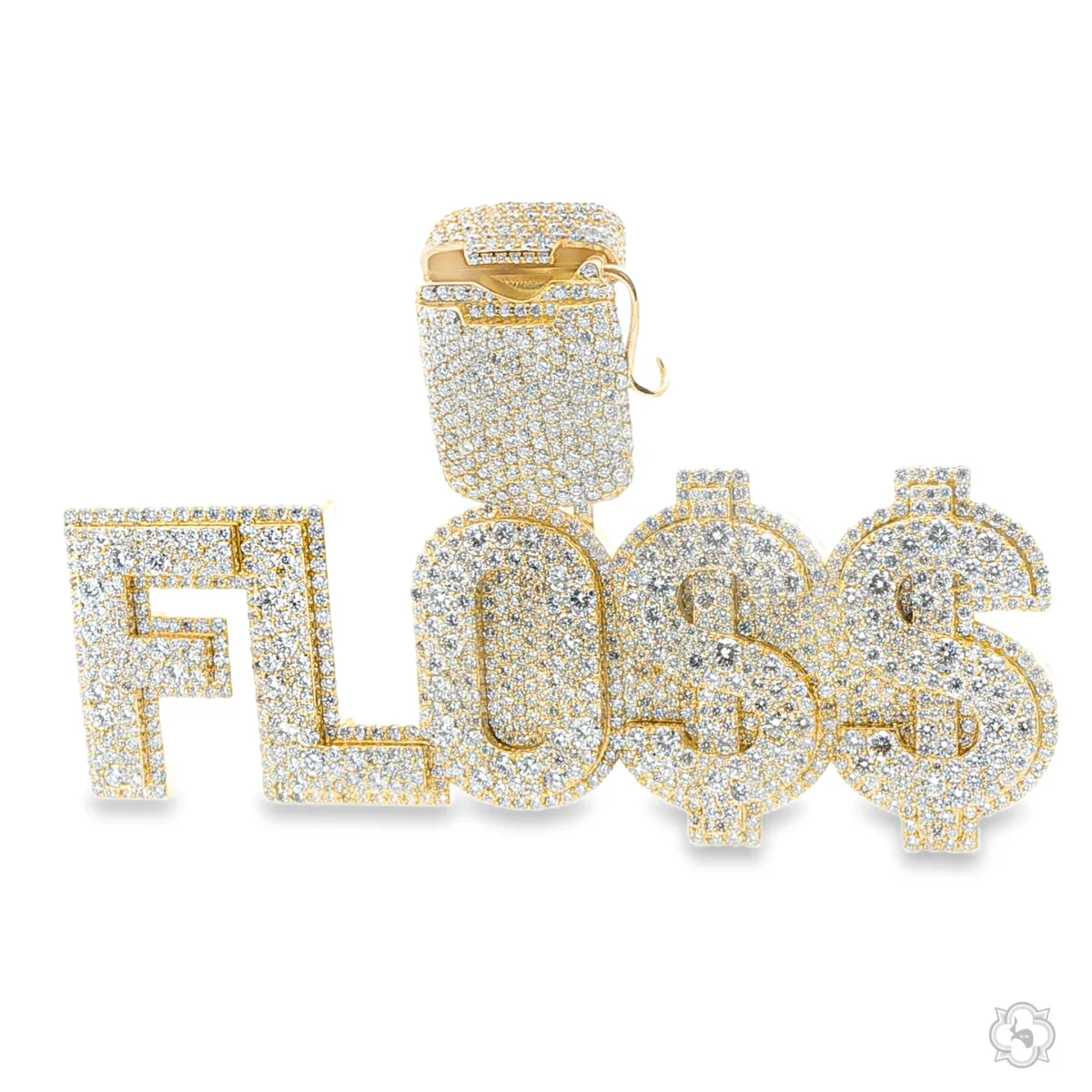 DANNY - For Him CUSTOM "FLOSS" Iced-Out Name Pendant 71289 in Rose Gold – Pendant