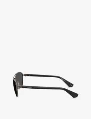 BURBERRY BE3163 Rectangle-Frame Metal Sunglasses detail 2
