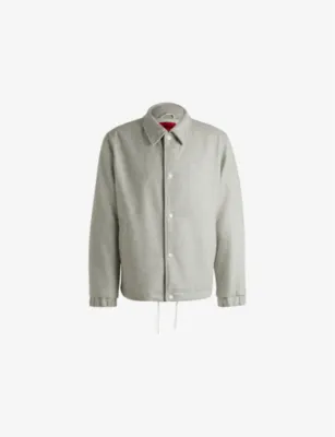 HUGO Branded stand-collar wool-blend jacket