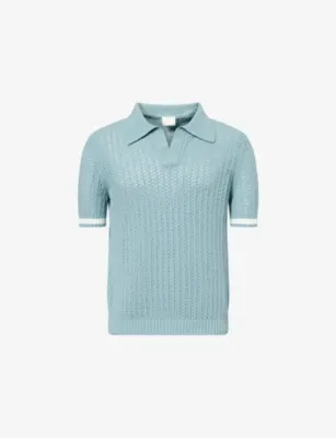CHE Asta Open-Collar Knitted Polo Top