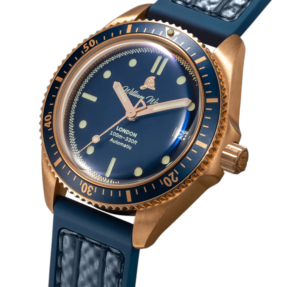 William Wood Watches Valiant Collection Bronze Sapphire 41mm Mens Watch detail 2