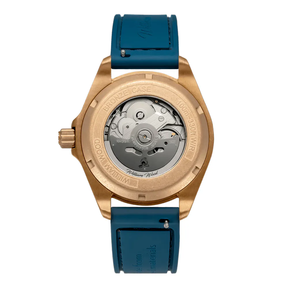William Wood Watches Valiant Collection Bronze Sapphire 41mm Mens Watch detail 3