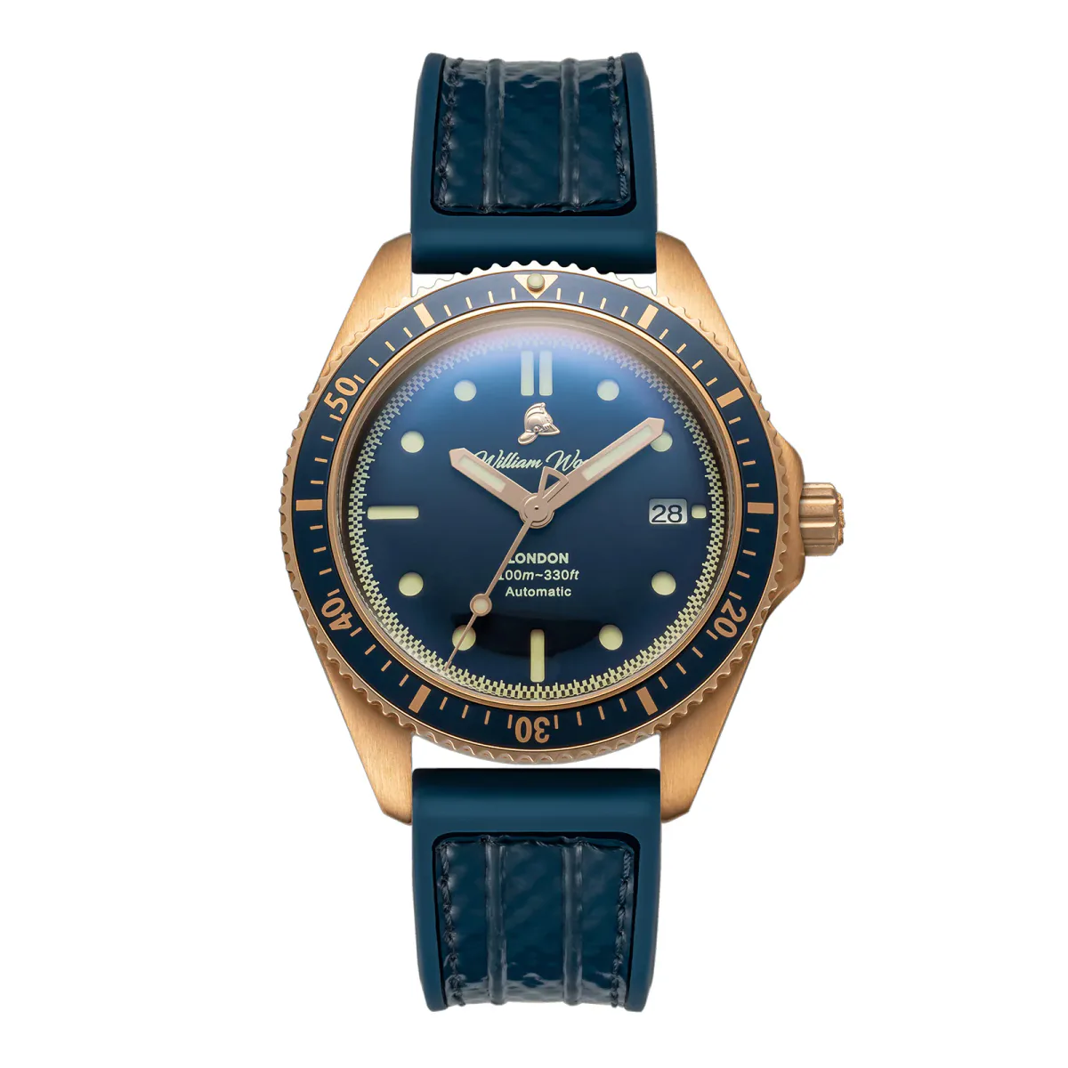 William Wood Watches Valiant Collection Bronze Sapphire 41mm Mens Watch