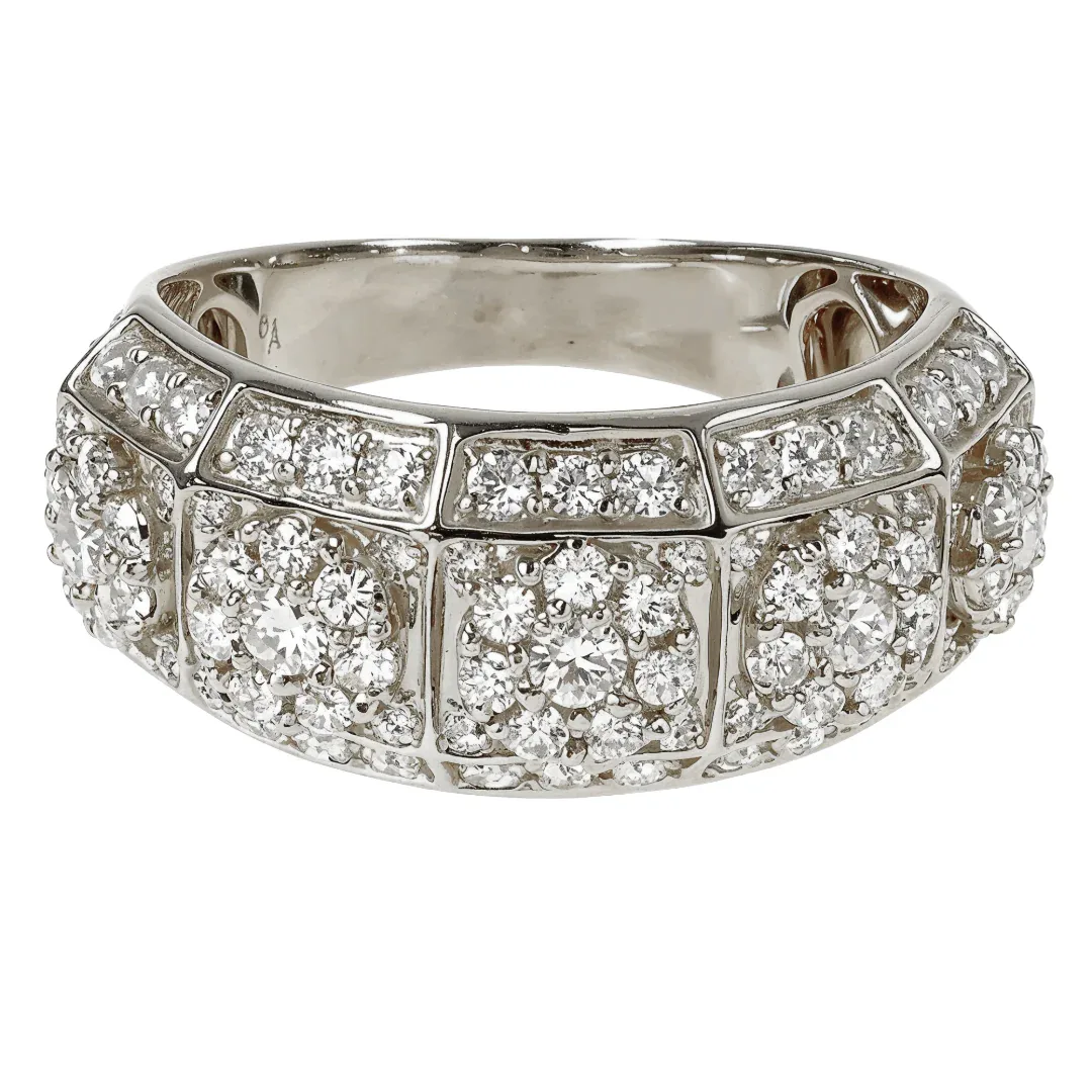 ANNA - CONSCIOUS DIAMONDS 14K Gold Flower Diamond Ring 66171 in White Gold / 9 – Ring