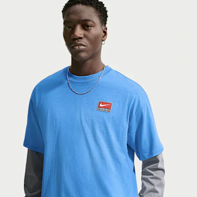 Nike Life Men's Short-Sleeve Boxy Knit Top - Light Photo Blue in Light Photo Blue – Nike men's and unisex
