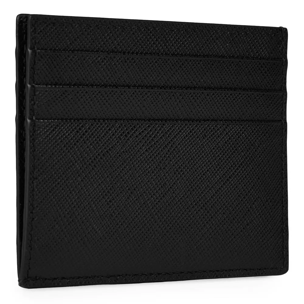 Prada Men'S Logo Saffiano Leather Card Holder detail 2