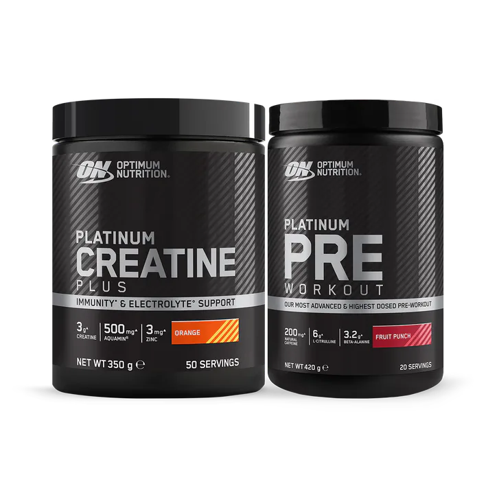 Optimum Nutrition Pre-workout & Creatine Orange & Fruit Punch Flavour Bundle