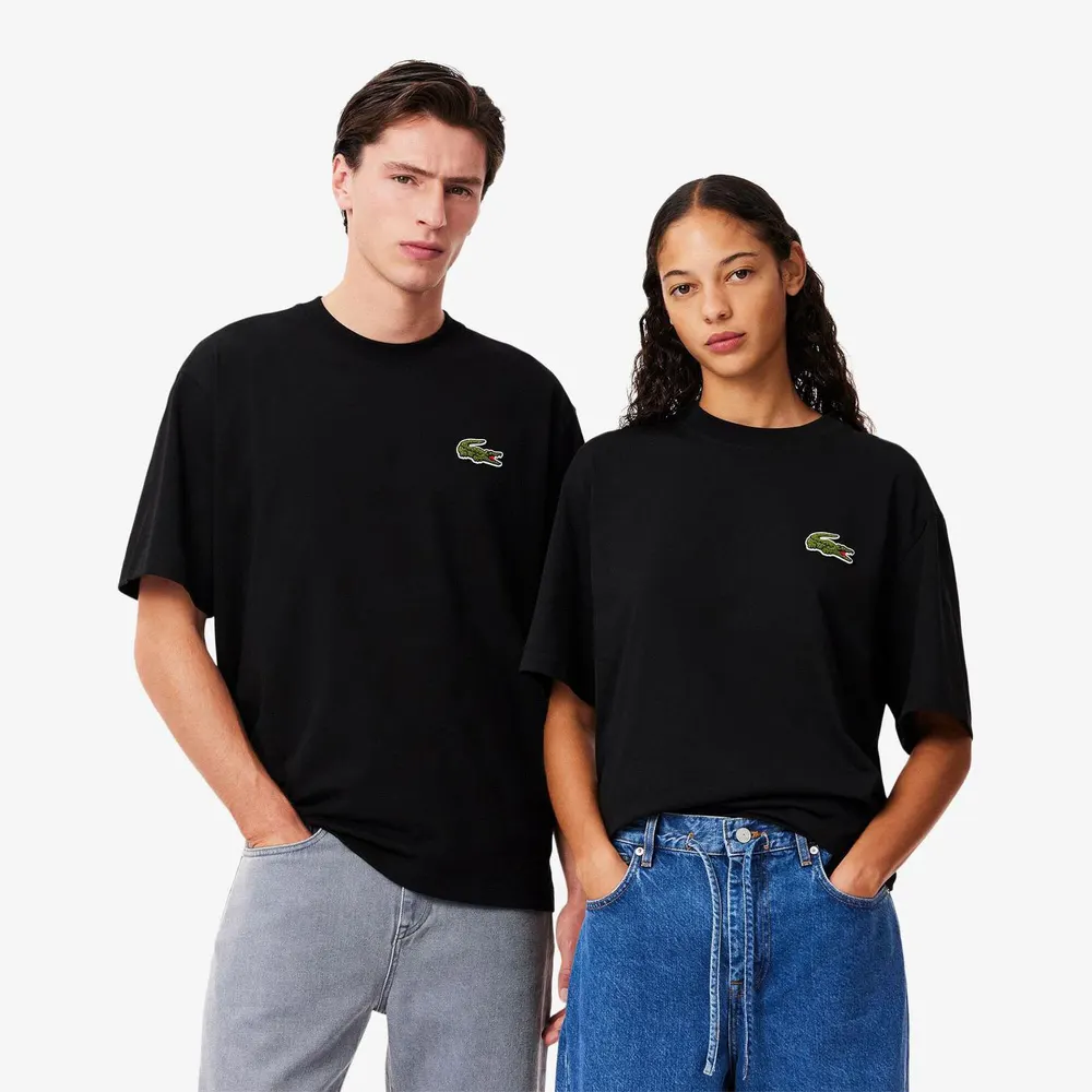 Lacoste Loose-Fit Heavy Cotton Badge T-Shirt detail 3