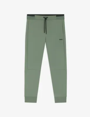 BOSS Branded Drawstring-Waist Cotton-Blend Jogging Bottoms