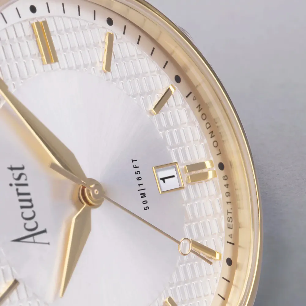 Accurist Classic Brown Leather White Dial Mens Watch detail 2