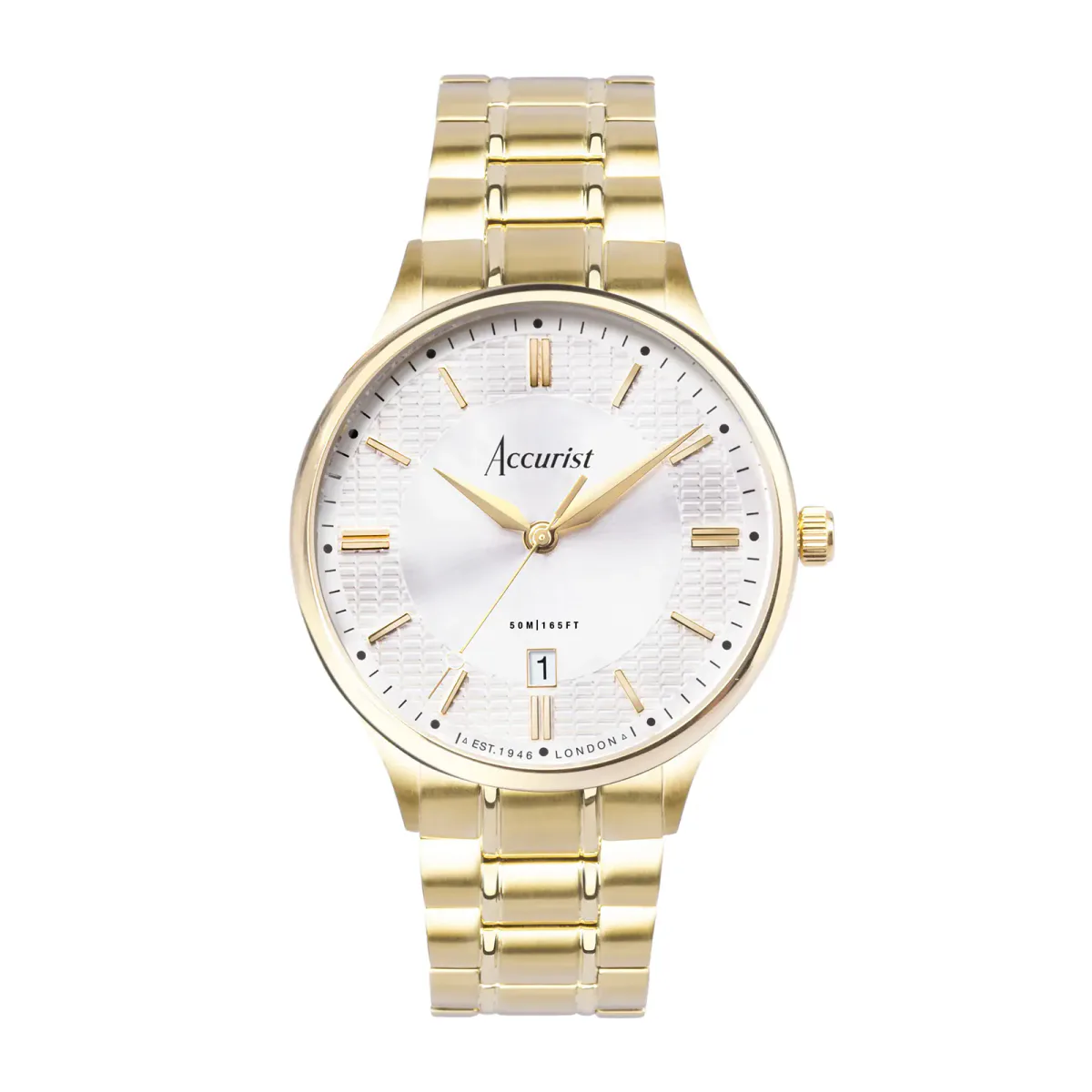 Accurist Classic Brown Leather White Dial Mens Watch