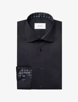 ETON Geometric Signature Twill Contemporary-Fit Cotton Shirt detail 3