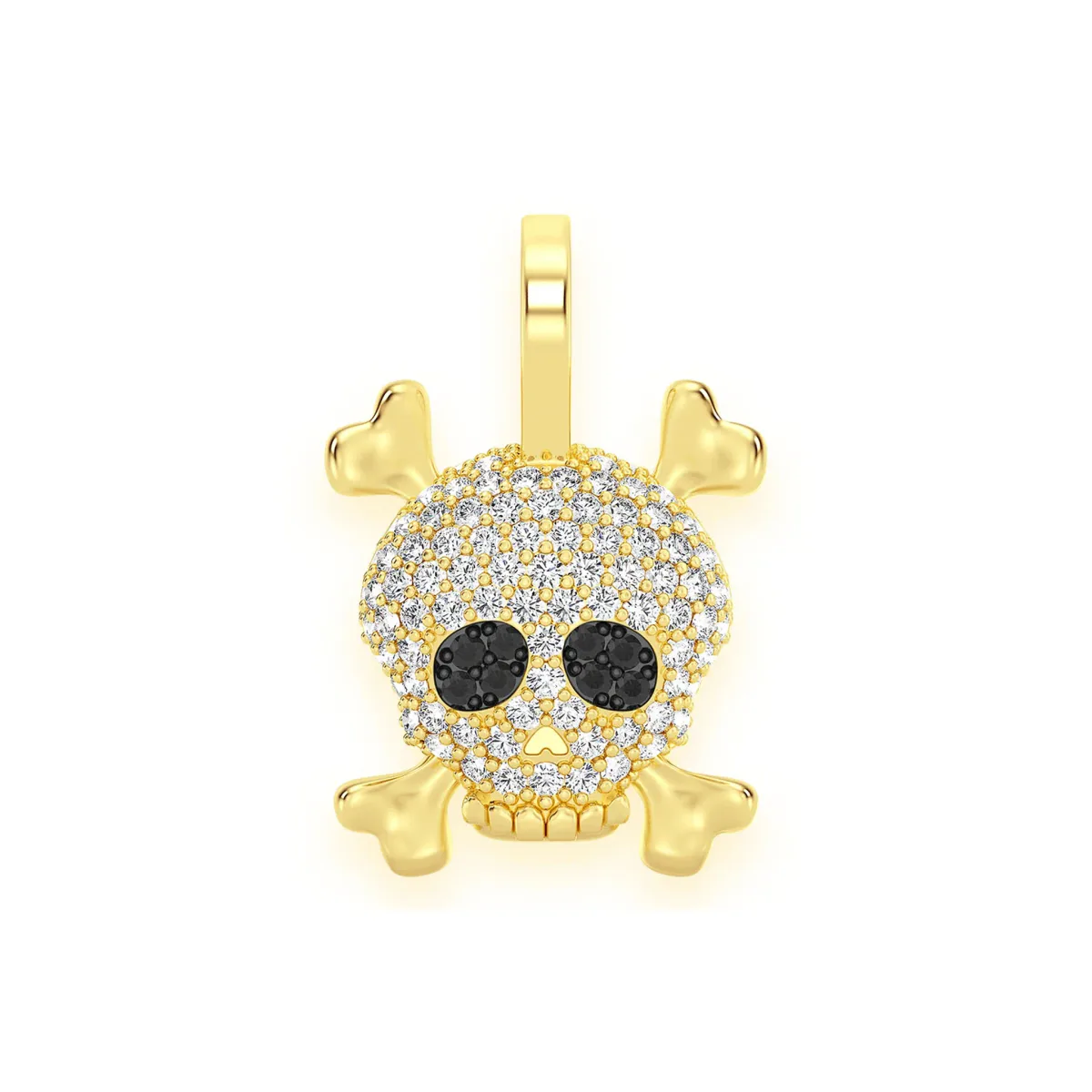 For Him Skull & Crossbones Diamond Pendant in White Gold – Pendant
