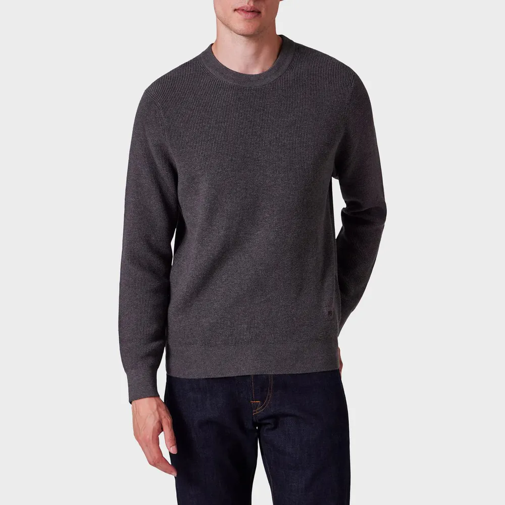 PS Paul Smith Men's Knitted Patch Relaxed Fit Crew Neck Jumper detail 2