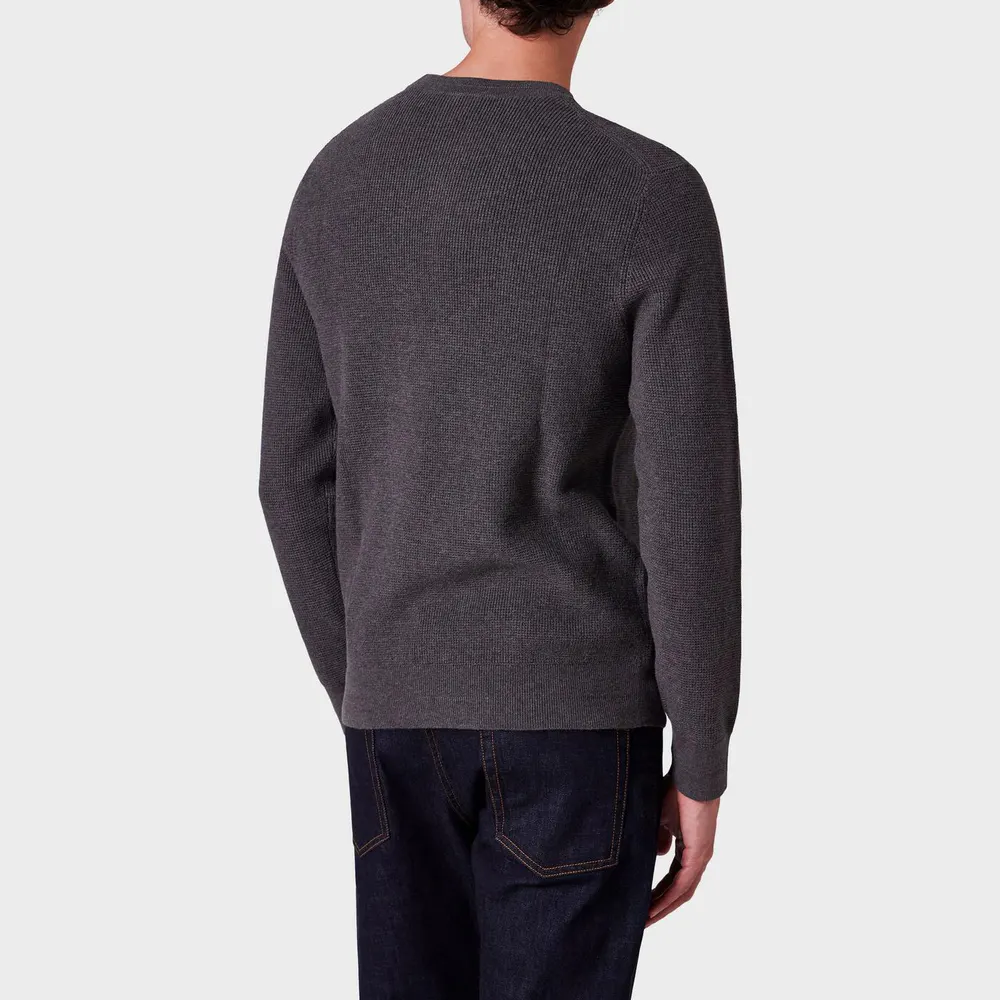 PS Paul Smith Men's Knitted Patch Relaxed Fit Crew Neck Jumper detail 3